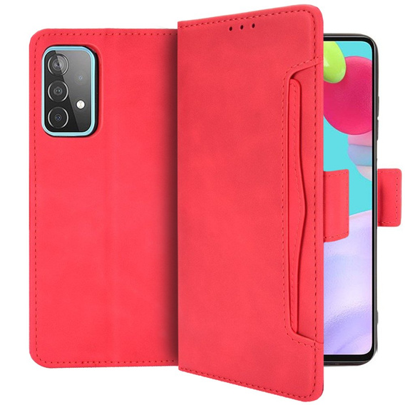 Etui z klapką do Samsung Galaxy A52 / A52s, Card Slot, czerwone