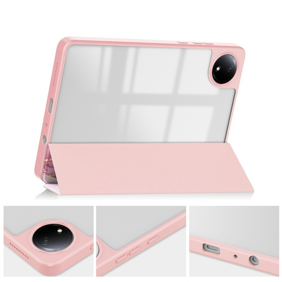 Etui Smartcase Hybrid do Xiaomi Redmi Pad SE 8.7", z miejscem na rysik – różowe Marble