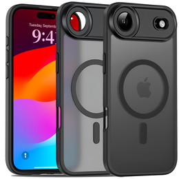 Etui matowe do iPhone 17 Air, do MagSafe, z ochroną aparatów, czarne