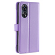 Etui z klapką do Oppo Reno8 T 4G, Wallet Zipper Pocket, fioletowe