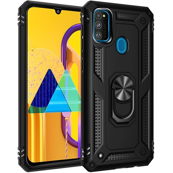 Etui pancerne do Samsung Galaxy M21, Nox Case Ring, czarne