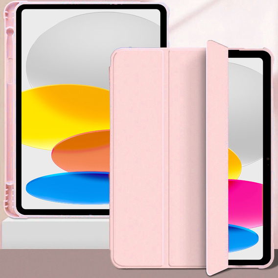 Etui do iPad 11" 2025 A16 (11 gen.) / iPad 10.9" 2022 (10 gen.), Smart Pencil, z miejscem na rysik, różowe