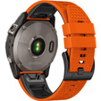 Pasek Silikonowy do Garmin Fenix 5/6/7 Forerunner 965/955/945/935 22mm, Pomarańczowy / Czarny