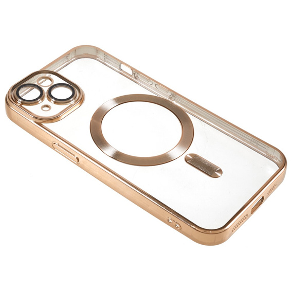 Etui do iPhone 14, Electro MagSafe, złote + Szkło na ekran