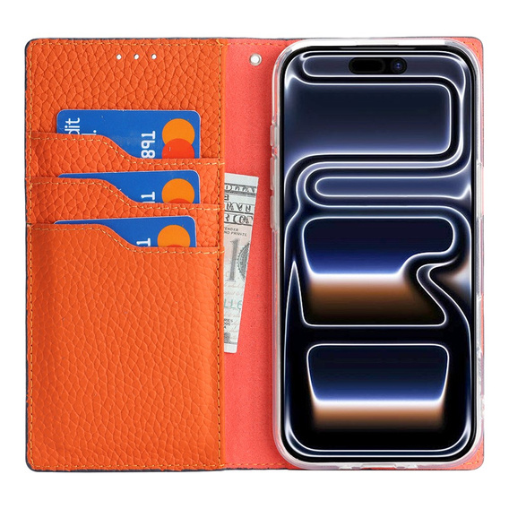 Etui z klapką Litchi Skin Grain do iPhone 17 Pro