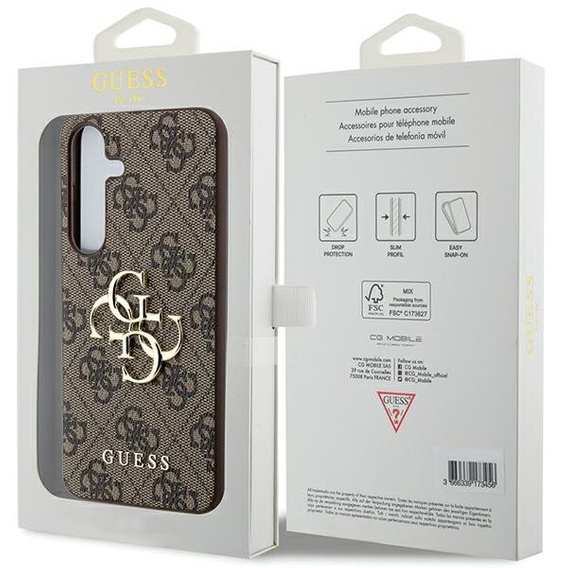 Etui GUESS do Samsung Galaxy A55, 4G Big Metal Logo, brązowe