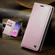 Etui z klapką CASEME do Samsung Galaxy S10+ Plus, Waxy Textured, różowe