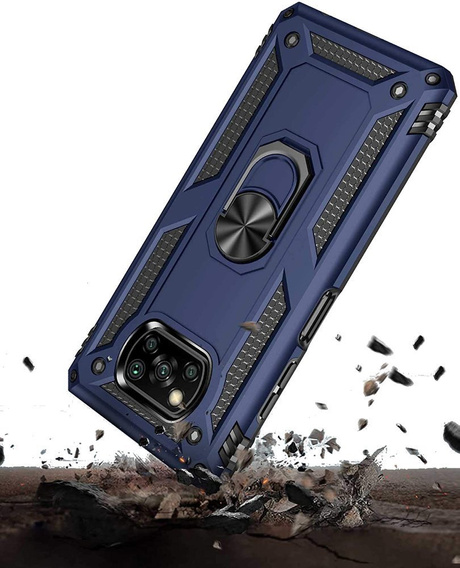 Etui pancerne do Xiaomi Poco X3 NFC, Nox Case Ring, niebieskie