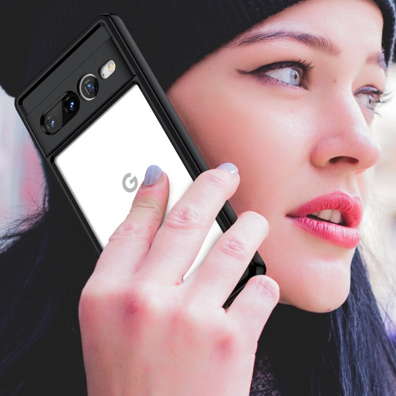 Etui do Google Pixel 7 Pro 5G, Fusion Hybrid, z ochroną aparatu, przezroczyste / czarne