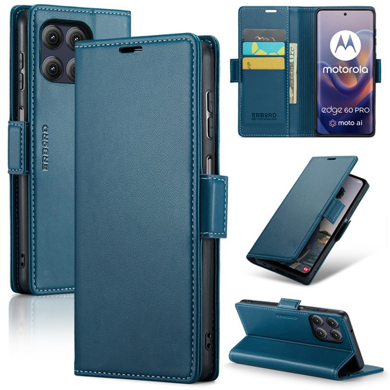 Etui ERBORD Glossy Litchi portfel z klapką do Motorola Edge 60 Pro