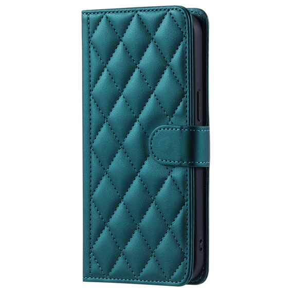 Etui z klapką do Samsung Galaxy S20 FE, Rhombus Crossbody Leather, ciemnozielone