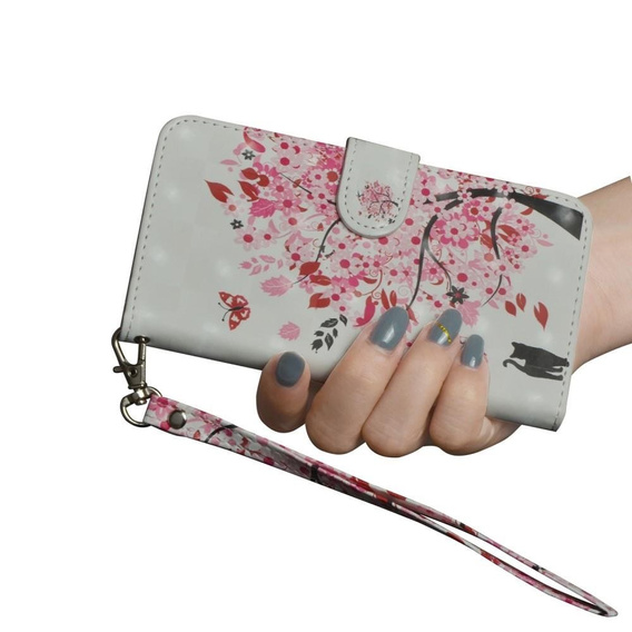 Etui Wallet do Samsung Galaxy A50/A50S/A30S, Light Spots Decor, Flowered Tree