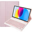 Etui z klawiaturą do iPad 11" 2025 A16 (11 gen.) / iPad 10.9" 2022 (10 gen.), Pen Slot, różowe rose gold