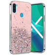 Etui do Samsung Galaxy A11 / M11, Glittery, różowe