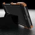 Etui R-JUST do iPhone 13 Pro, Alu Wood Bumper, czarne