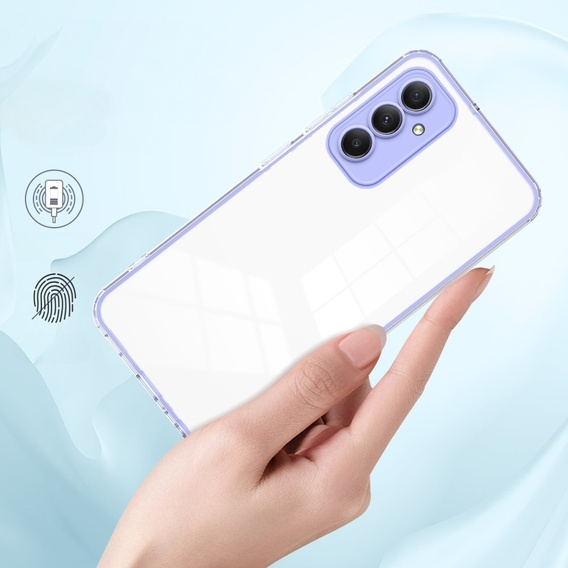Etui do Samsung Galaxy M34 5G, Fusion Hybrid, przezroczyste / fioletowe