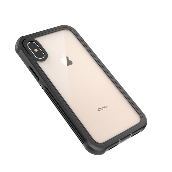 Etui do iPhone X / XS, Shockproof, z folią, czarne