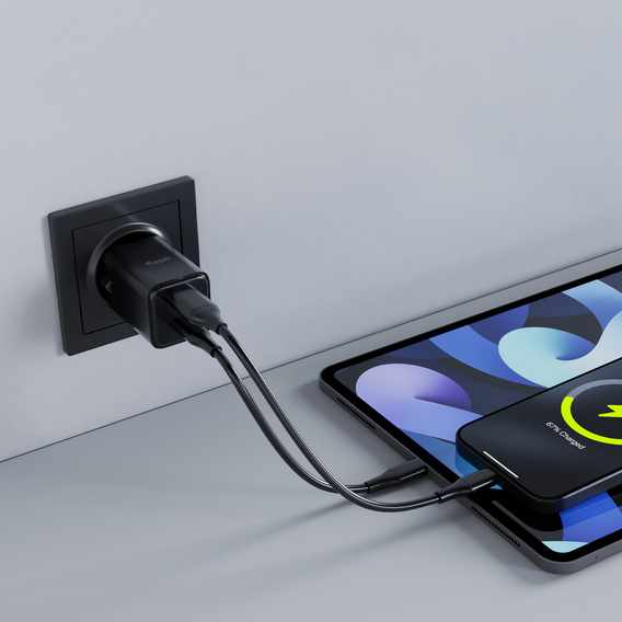 Allity ATC-01 – Ładowarka Sieciowa GaN 30W USB-C + USB-A - czarna