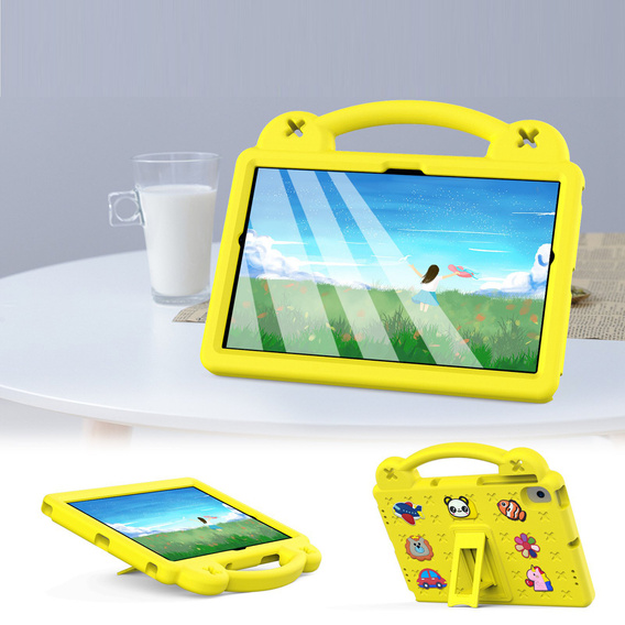 Etui do Samsung Tab A8 X200 / X205, Cute Patterns, z podstawką, Żółte