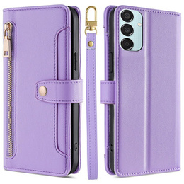 Etui z klapką do Samsung Galaxy M15 5G, Wallet Zipper Pocket, fioletowe