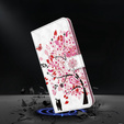 Etui z klapką do Oppo A17, Wallet Light Spots Decor, tree, białe