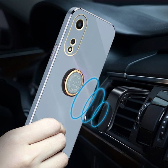 Etui do Oppo A78 5G, Electro Ring, niebieskie