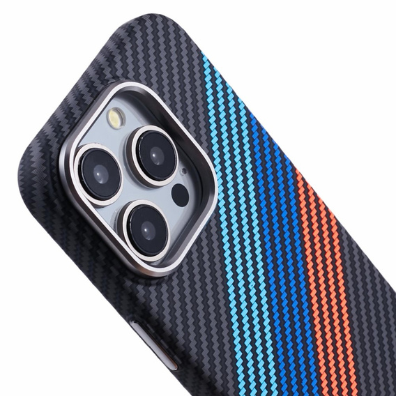 Etui do iPhone 13 Pro, Carbon Fiber MagSafe, granatowe