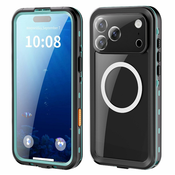 Etui do iPhone 17 Pro Max, Wodoodporne IP68, SHELLBOX MagSafe, niebieskie