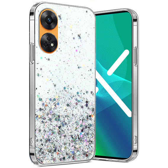 Etui do Oppo Reno8 T, Glittery, przezroczyste