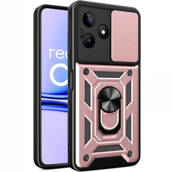 Etui pancerne do Realme C53 4G, CamShield Slide, różowe rose gold