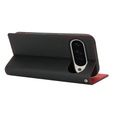Etui z klapką do Google Pixel 10 Pro XL, skórzane Litchi Grain, czarne