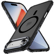 Etui Matt Case do iPhone 17 Air, pancerne, do MagSafe, przydymione z czarnymi bokami