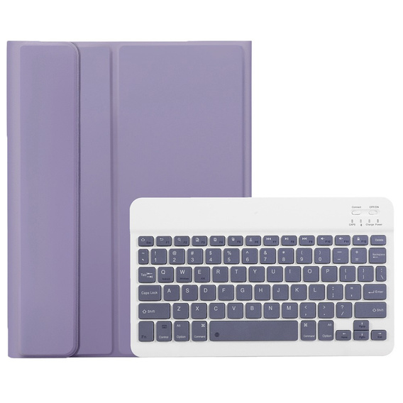 Etui z klawiaturą do Samsung Galaxy Tab S9, Leather Pen Slot, fioletowe