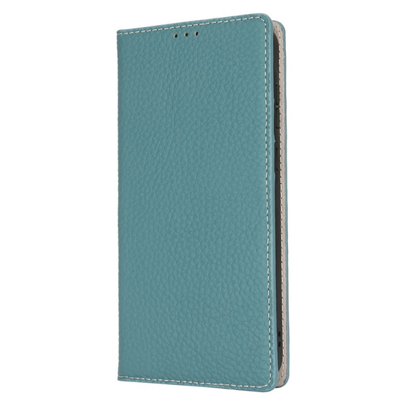Etui z klapką do Samsung Galaxy S25, Litchi Skin Grain, niebieskie