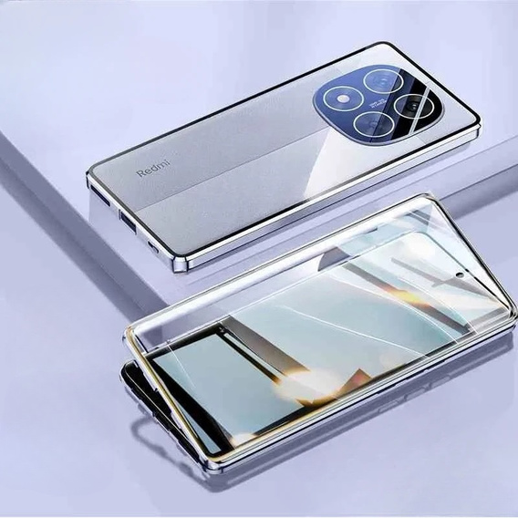 Etui do Xiaomi Redmi Note 14 Pro+ 5G, Magnetic Dual Glass, fioletowe