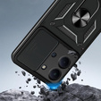 Etui pancerne do Xiaomi Redmi 15C 4G/LTE, z ochroną aparatu, z podstawką, czarne