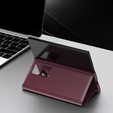 Etui z klapką do Samsung Z Fold6 5G, Smart View Wallet, bordowe