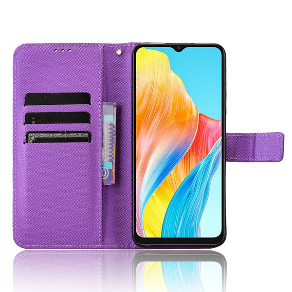 Etui z klapką do Oppo A38 4G / Oppo A18 4G, Wallet Smart Magnet, fioletowe