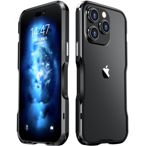 Etui LUPHIE do iPhone 14 Pro Max, Armor Bumper, czarne