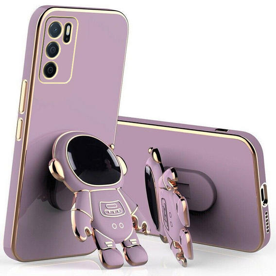 Etui do Oppo A16, Astronaut, fioletowe