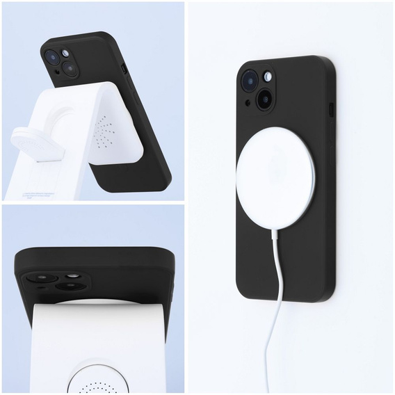 Etui do MagSafe ERBORD Silicone Mag Cover do iPhone 15 Pro, czarne