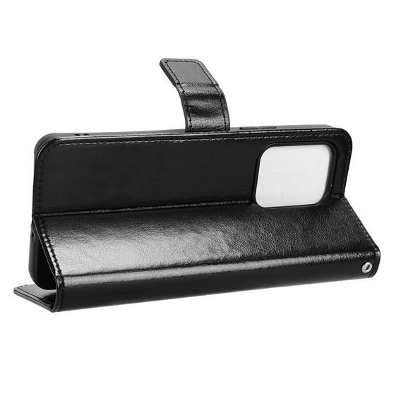 Etui z klapką do Oppo Reno 13F / Oppo Reno 13FS, Crazy Horse Wallet, czarne