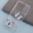 Etui do Xiaomi 13T / 13T Pro / Redmi K60 Ultra, Glitter Butterfly, białe