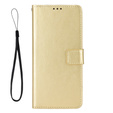 Etui z klapką do Oppo A40 / Oppo A40m, Crazy Horse Wallet, złote