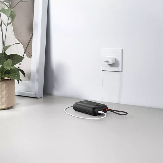 Powerbank VEGER K3 30000 mAh z kablami USB-C i Lightning, szybkie ładowanie 35W – Czarny