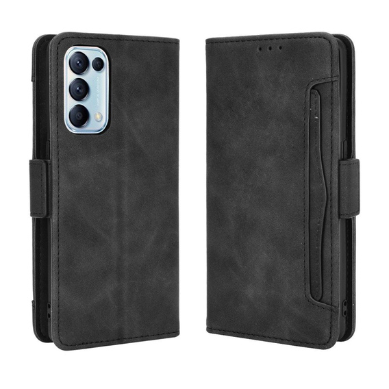 Etui z klapką do Oppo Reno 5 5G, Card Slot, czarne