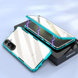 Etui do Samsung Galaxy A17 5G, Magnetic Dual Glass, przezroczyste z niebieskimi bokami