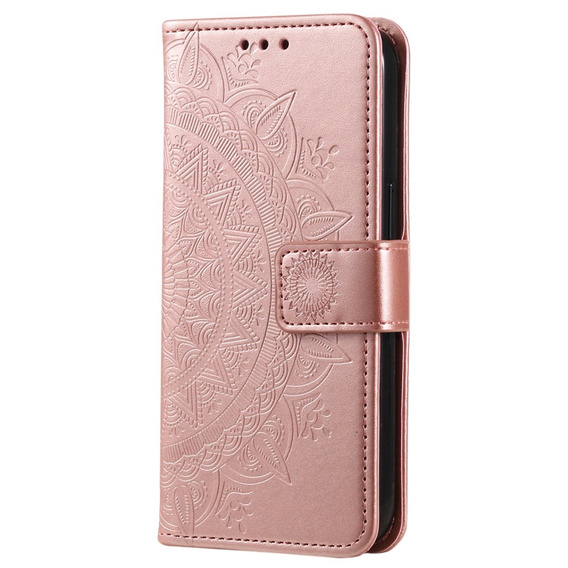 Etui z klapką do Samsung Galaxy A14 4G/5G, Mandala, różowe rose gold