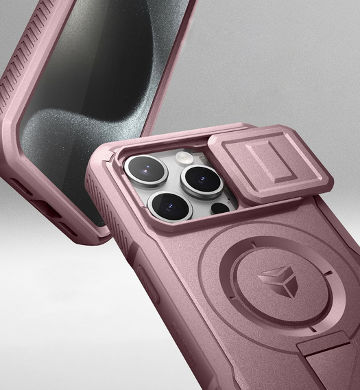 Etui Dexnor do iPhone 15 Pro – z MagSafe i osłoną aparatu - różowe