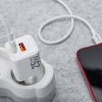 Forcell Mini Ładowarka GaN 25W USB-C + USB-A, kompaktowy adapter do szybkiego ładowania - biały